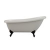 Cambridge Plumbing Acrylic Slipper Soaking Tub with Continuous Rim and Oil Rubbed Bronze Feet AST61-NH-ORB